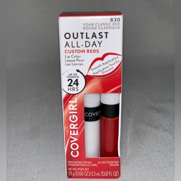 NIB COVERGIRL Outlast All Day Lip Color Custom Reds 830 Your Classic Red 2.3ml - Picture 3 of 8